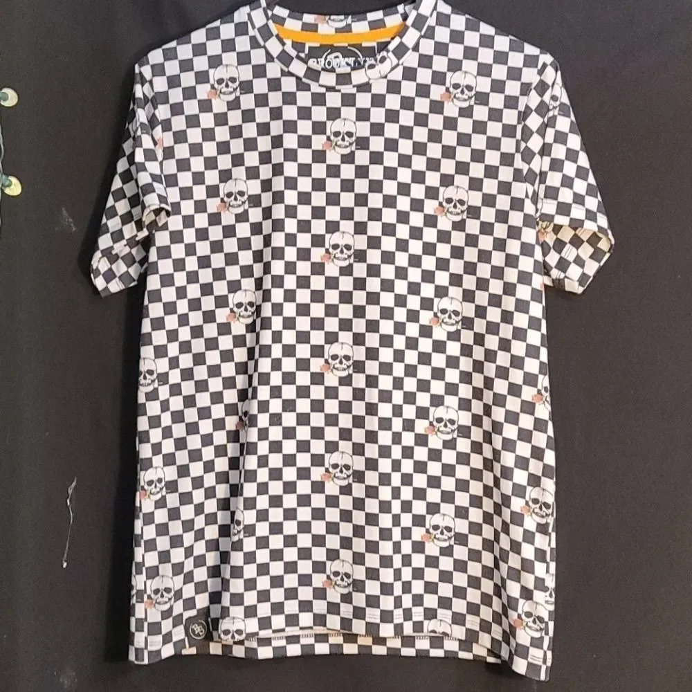 Brooklyn Standard sz Small skull and rose checker